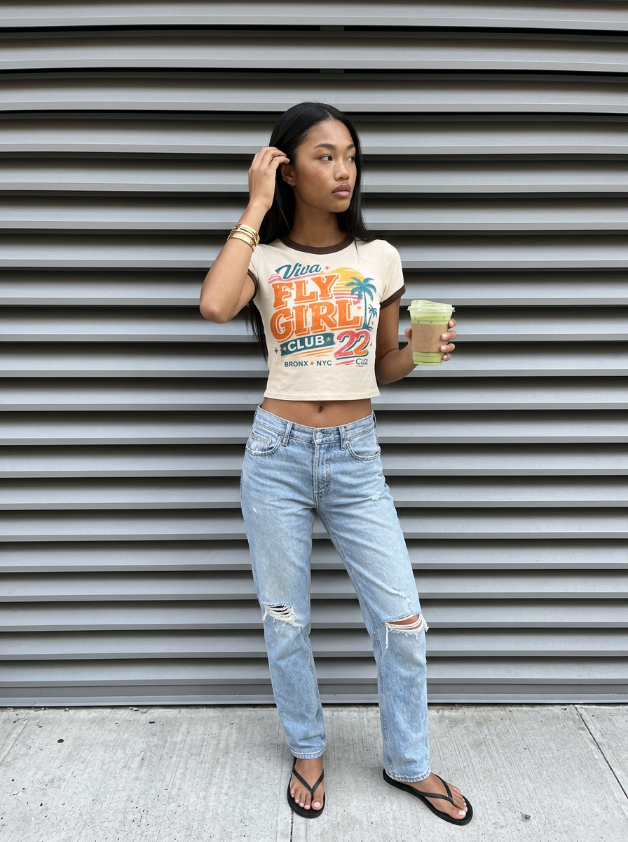 Viva Fly Girl Club Ringer tee